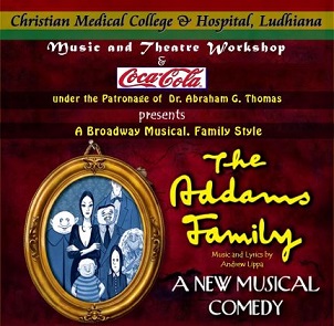 Flyer promoting the Addams Family musical